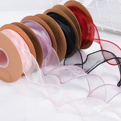 Ruy băng voan đỏ đô 4cm