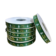 Ruy băng bản nhỏ Merry Christmas xanh 25m