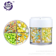 Set 4 hũ kẹo đường trang trí bánh mix 4 ô 110g