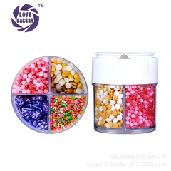 Set 4 hũ kẹo đường trang trí bánh mix 4 ô 110g