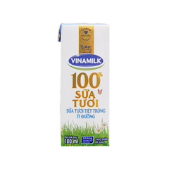 Sữa tươi không đường vinamilk hộp 180ml