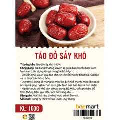 Táo đỏ sấy khô 100gr