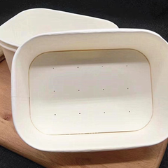 Tô giấy trắng Kraf hình chữ nhật 750ml kèm nắp