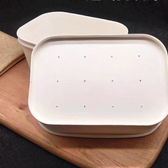 Tô giấy trắng Kraf hình chữ nhật 750ml kèm nắp