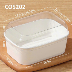 Tô giấy trắng Kraf hình chữ nhật 750ml kèm nắp