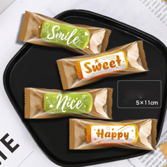 Túi đựng bánh cuộn Happy Smile màu vàng 5*11cm (100c)