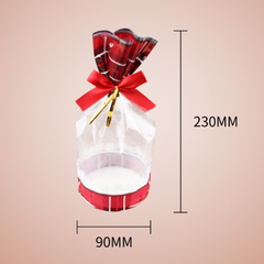 Túi đựng bánh quy đế tròn kẻ caro 200g (10c)