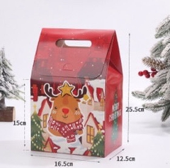 Túi giấy đựng quà Noel Tuần lộc đỏ 25x12x15