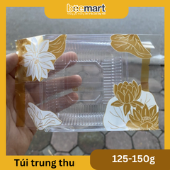 Túi trung thu Hoa sen trắng vàng số 9 đựng bánh 125-150gr (50c)