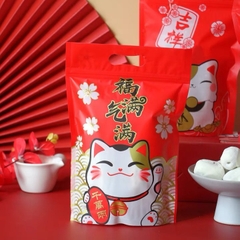 Túi zip đựng bánh mèo đỏ may mắn (10c)