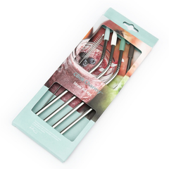 Vỉ 4 ống hút inox có cọ vệ sinh La Fonte