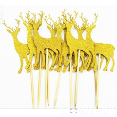 Que cắm tuần lộc giáng sinh (vàng)
