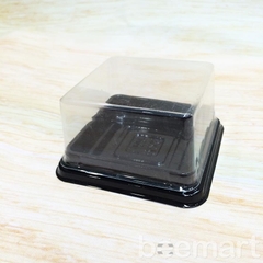 Hộp pet vuông XY65S đế đen đựng bánh 65-80gr (10c)