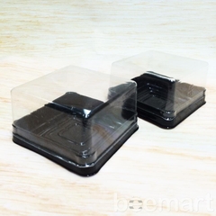 Hộp pet vuông XY65S đế đen đựng bánh 65-80gr (10c)