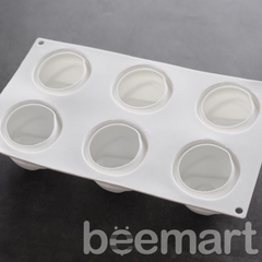 Khuôn silicon trắng 6 bông hồng.