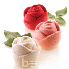 Khuôn silicon trắng 6 bông hồng.