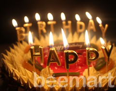 Nến chữ Happy Birthday màu vàng