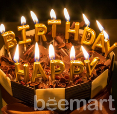 Nến chữ Happy Birthday màu vàng
