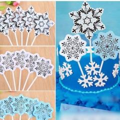 Que cắm bông tuyết đen trắng