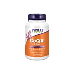 NOW CoQ10 60 mg with Omega 3 Fish Oil, Cardiovascular Health