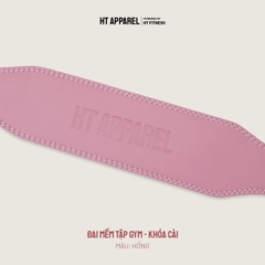 HT Apparel Leather Belt - Đai lưng tập Gym Khóa Cài - Pink Color