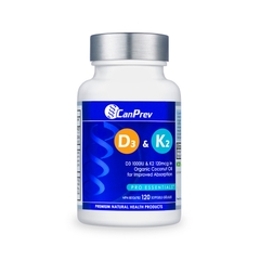 CanPrev D3 & K2 Organic Coconut Oil, 120 Softgels
