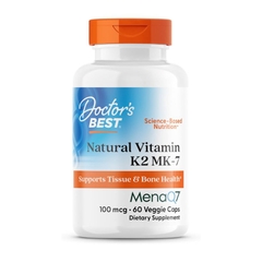 Doctor's Best Natural Vitamin K2 MK-7 with MenaQ7, 100 mcg (60 Veggie Caps)