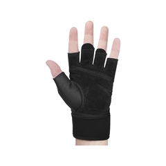 Harbinger Training Grip Wristwrap Weightlifting Gloves, Full Black