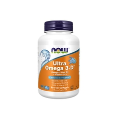 NOW Ultra Omega 3-D, 600 EPA / 300 DHA Fish Oil + Vitamin D-3