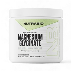 NutraBio Magnesium Glycinate Powder, 50 Servings