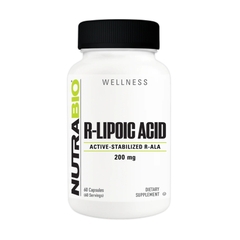 NutraBio R-Lipoic Acid 200mg, 60 Capsules