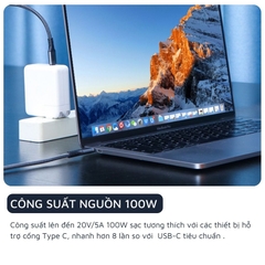 Dây Chuyển Type-C Thunderbolt 3.2 (4K@60HZ, Tốc Độ 10Gbps, Sạc Nhanh PD100W) Hagibis 607772