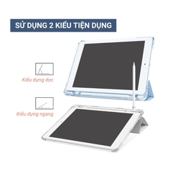 Bao da iPad Tích Hợp Khay Bút Silicon Hồng (S53)