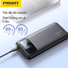 Pin dự phòng 20000mAh - PISEN Quick 22.5W liền cáp sạc iPhone & Type-C (D28)