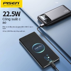 Pin dự phòng 20000mAh - PISEN Quick 22.5W liền cáp sạc iPhone & Type-C (D28)