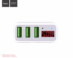 Củ sạc 3 cổng USB có LCD hiển thị điện áp - Hoco C15 (3A)