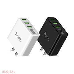 Củ sạc 3 cổng USB có LCD hiển thị điện áp - Hoco C15 (3A)
