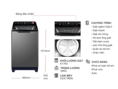 Máy Giặt Aqua 8,5 Kg AQW-FR85GT.S