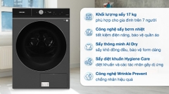 Máy sấy bơm nhiệt Samsung Bespoke AI 17 kg DV17B9750CV/SV