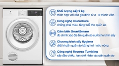Máy sấy thông hơi Electrolux UltimateCare 9 kg EDV904H3WC