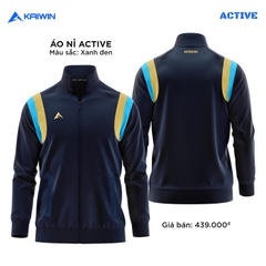 ÁO NỈ SUVEC ACTIVE KAIWIN- MÀU XANH ĐEN