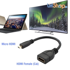 Đầu chuyển Micro HDMI (đực) sang HDMI tiêu chuẩn (Cái - Female) hỗ trợ Video độ nét cao Full HD 23cm