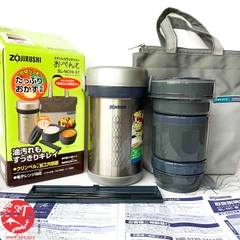 [Có túi] Cặp lồng cơm giữ nhiệt 3 ngăn Zojirushi SL-NC09-ST