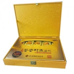 Nước đông trùng hạ thảo hộp gỗ vàng cao cấp 60 gói