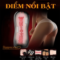 Âm đạo giả cầm tay cao cấp rên rỉ khiêu gợi Leten Dual Electric Hip