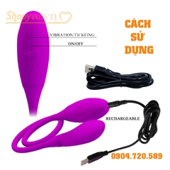 Trứng rung hai đầu nhân đôi khoái cảm Prettylove Snaky vibe