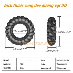 Vòng đeo dương vật 3D trì hoãn xuất tính sớm, kéo dài thời gian quan hệ