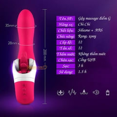 Chày rung massage âm đạo, vùng kín kích thích điểm G 2 in 1 cho nữ