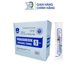 Bơm Kim Tiêm 5ml VINAHANKOOK Dùng 1 Lần - Hộp 100 Chiếc