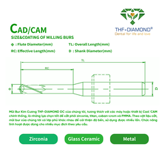 Mũi Bur Kim Cương THF-DIAMOND DC Roland